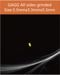 GAGG Ce scintillation crystal, GAGG Ce crystal, GAGG scintillator, Ce:Gd3Al2Ga3O12 crystal, 3.3x3.3x5.3mm,all sides grinded